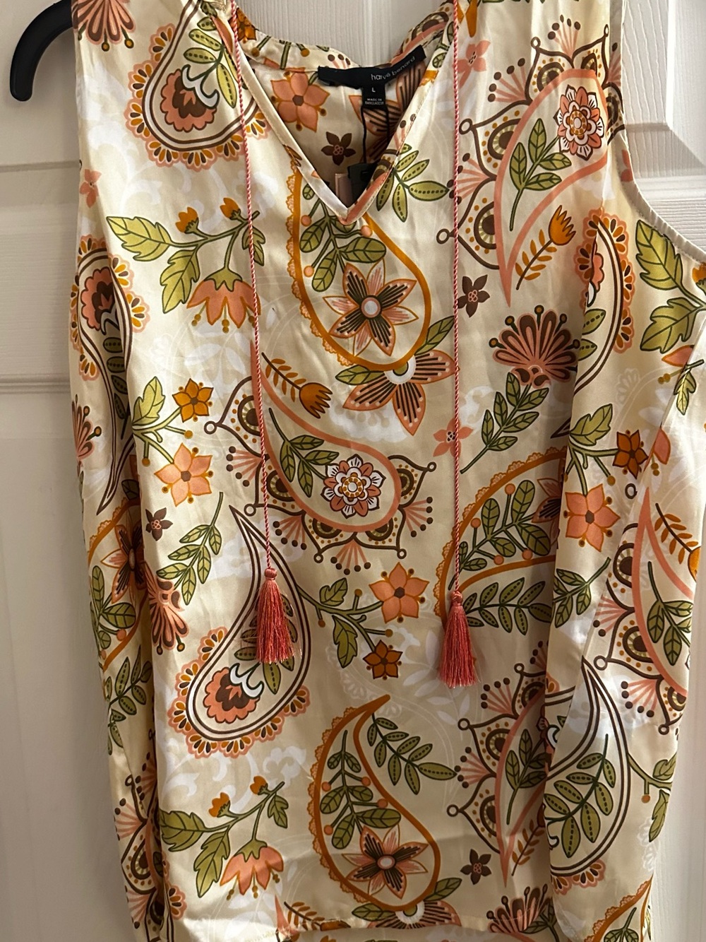 Harvé Benard Bohemian Set Cream Floral Paisley with Olive & Orange Accents